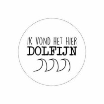 Traktatie-Sticker Ik vond het hier dolfijn met golfjes 5 stuks 