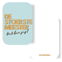 Minikaartje - de stoerste meester dat ben jij ! Mint/oker