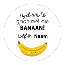 Gepersonaliseerd stickervel 24 stickers - Tijd om te gaan met die banaan