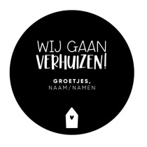 Gepersonaliseerd stickervel 24 stickers wij gaan verhuizen groetjes naam/namen