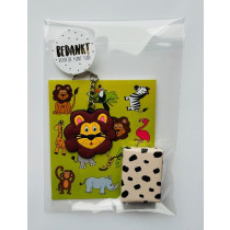 Kant en klare traktatie - Jungle stickers met een sleutelhanger
