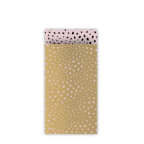 Kadozakjes Flocks goud/roze 7x13 cm 5 stuks