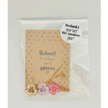 Kadosetje zomerbloemen ' bedankt dat ik bij jou mocht groeien '