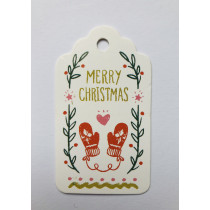 Label merry christmas handschoen