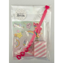 Kant en klare traktatie - Unicorn stickers & armbandje