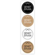 Stickermix Geniet ervan zwart/kraft/wit 35 mm 12 stuks 