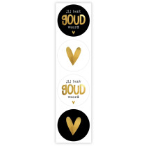 stickermix Jij bent goud waard met hartjes 35 mm 12 stuks