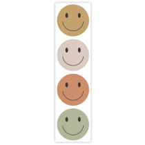 Stickermix Smiley oker/groen/roest/taupe 35 mm 12 stuks