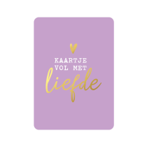 lila kaart - kaartje vol liefde