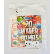 Kant en klare traktatie -  stickers en een zakje met 20 waterbommetjes
