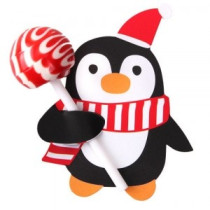 Lolly kaartje Kerst Pinguin 5 stuks