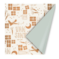 Kadopapier Van Sint voor jou ! Brons/mint