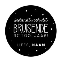 Gepersonaliseerd stickervel 24 stickers Bedankt voor dit bruisende schooljaar! Liefs, Naam
