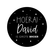 Gepersonaliseerd stickervel 24 stickers Hoera! Naam is grote broer