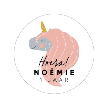 Gepersonaliseerd stickervel 24 stickers Unicorn