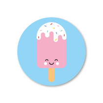 Sticker ijsje met spikkels 5 stuks (SS)
