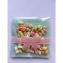 MEGA SALE Traktatiezakje mint met roze strik 5 stuks