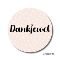 Sticker Dankjewel zalm met stipjes 10 stuks (mv)