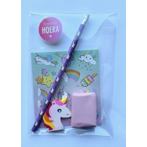 Kant en klare traktatie - Unicorn stickers, potlood & gum