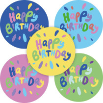 Stickermix Happy Birthday vrolijke kleurtjes 10 stuks