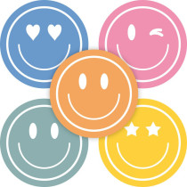 Stickermix Happy smileys 35 mm 10 stuks