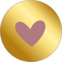 Sticker goud met nude hartje 10 stuks (EPS)