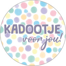 Sticker kadootje voor jou - pastel confetti -  35 mm 10 stuks