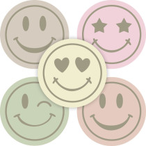 Stickermix smile in naturel kleurtjes 10 stuks