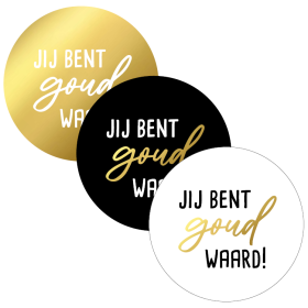 Stickermix Jij bent goud waard 40 mm 6 stuks