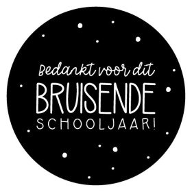 Sticker Bedankt voor dit bruisende schooljaar zwart 4 stuks (LB)