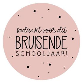 Sticker Bedankt voor dit bruisende schooljaar roze 4 stuks (LB)