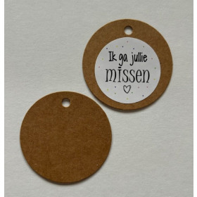 Kraft label rond doorsnede 5 cm 5 stuks