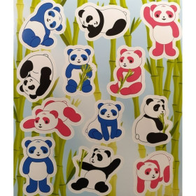 Stickervel panda beertjes