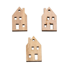 Houten huisje naturel 5 stuks