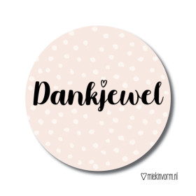 Sticker Dankjewel zalm met stipjes 10 stuks (mv)
