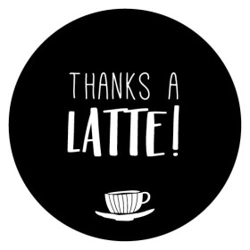 Sticker Thanks a Latte ! 4 stuks (LB)