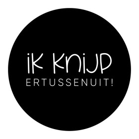 Traktatie sticker Ik knijp ertussenuit ! zwart/wit 4 stuks