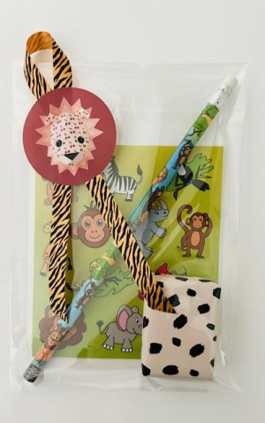Kant en klare traktatie - Jungle met sticker en lint