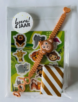 Kant en klare traktatie - Jungle met stickers en armbandje