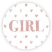 Sticker girl roze hartjes 10 stuks